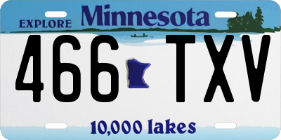 MN license plate 466TXV