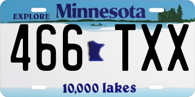 MN license plate 466TXX