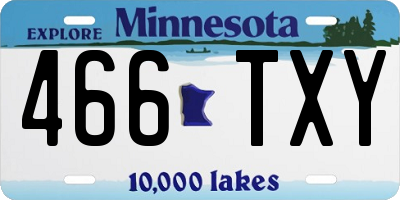 MN license plate 466TXY