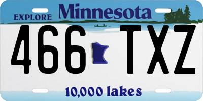 MN license plate 466TXZ