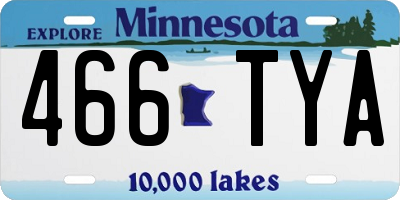 MN license plate 466TYA