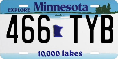 MN license plate 466TYB