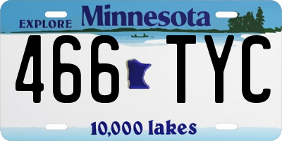 MN license plate 466TYC