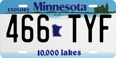 MN license plate 466TYF