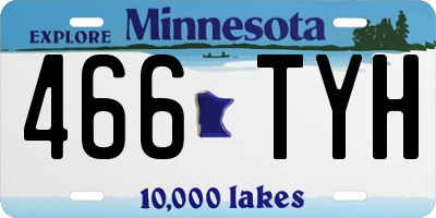 MN license plate 466TYH