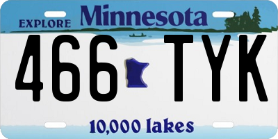 MN license plate 466TYK