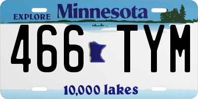 MN license plate 466TYM