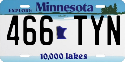 MN license plate 466TYN