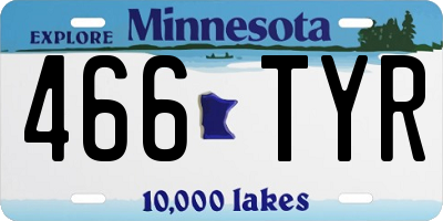 MN license plate 466TYR
