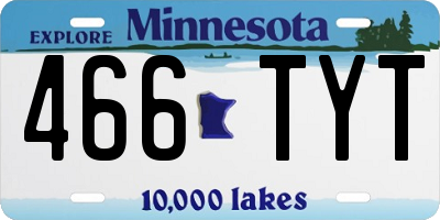 MN license plate 466TYT