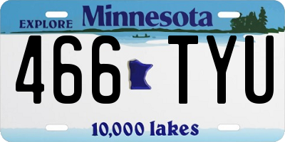 MN license plate 466TYU