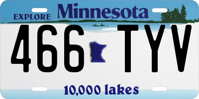 MN license plate 466TYV