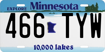 MN license plate 466TYW