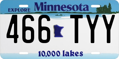 MN license plate 466TYY