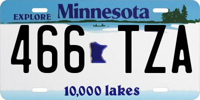MN license plate 466TZA