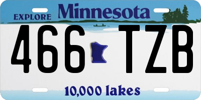 MN license plate 466TZB