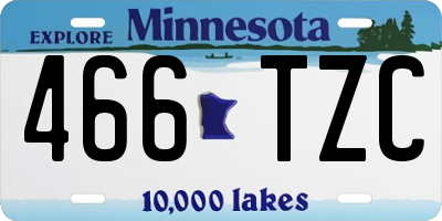 MN license plate 466TZC