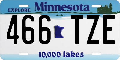 MN license plate 466TZE