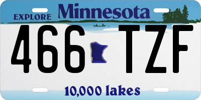 MN license plate 466TZF