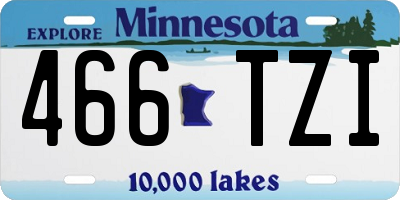 MN license plate 466TZI
