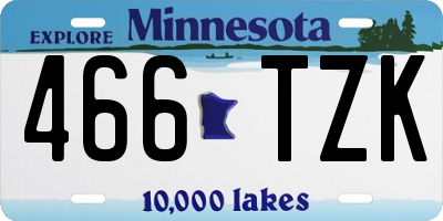 MN license plate 466TZK