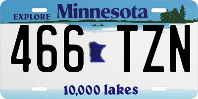 MN license plate 466TZN