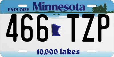 MN license plate 466TZP