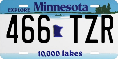 MN license plate 466TZR