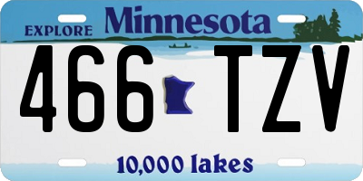 MN license plate 466TZV