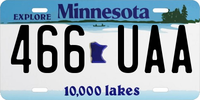 MN license plate 466UAA