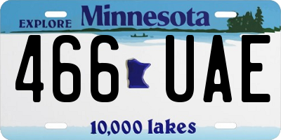 MN license plate 466UAE