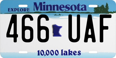 MN license plate 466UAF