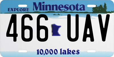 MN license plate 466UAV