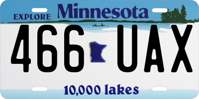 MN license plate 466UAX