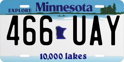 MN license plate 466UAY
