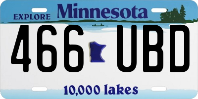MN license plate 466UBD