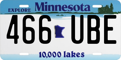 MN license plate 466UBE