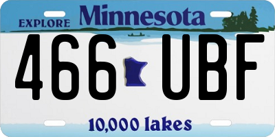 MN license plate 466UBF