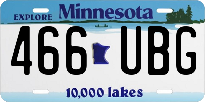 MN license plate 466UBG