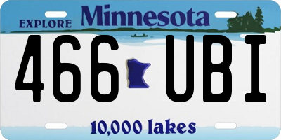 MN license plate 466UBI