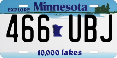 MN license plate 466UBJ
