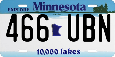 MN license plate 466UBN