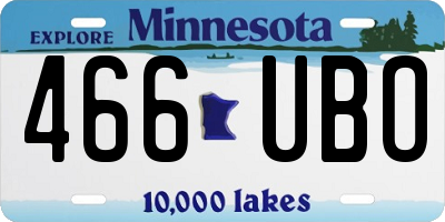 MN license plate 466UBO