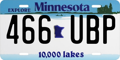 MN license plate 466UBP