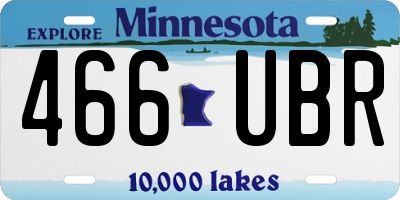 MN license plate 466UBR
