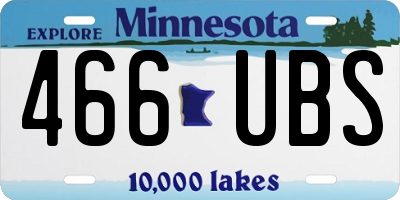 MN license plate 466UBS
