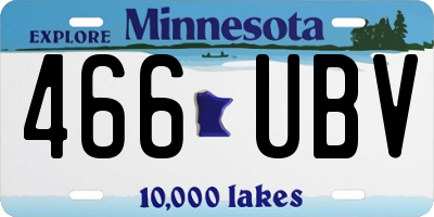 MN license plate 466UBV