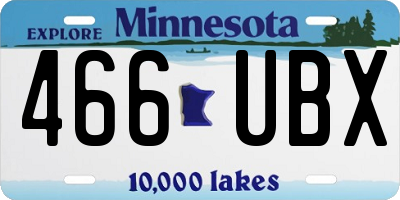 MN license plate 466UBX