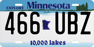 MN license plate 466UBZ