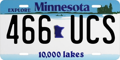 MN license plate 466UCS